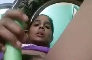 Indian Horny Sexy Girl Brinjal Sex Toy Masturbation
