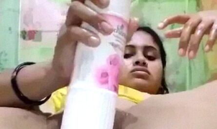 Desi Horny Babe Using Room Freshener Bottle To Masturbate