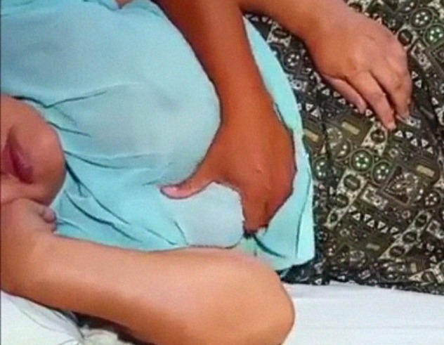 Son Fondling Slutty Stepmom As She Pretends To Be Asleep